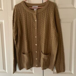 Anthony Richards cable knit cardigan sweater 1X NWOT 90’s pockets soft timeless